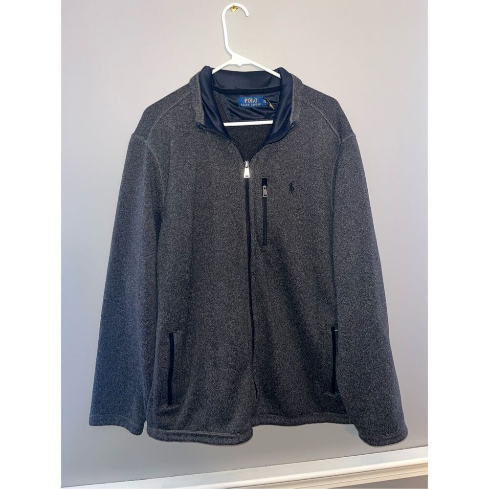 Polo Ralph Lauren Gray Fleece Mockneck Jacket Windsor Heather Gray 2XLT